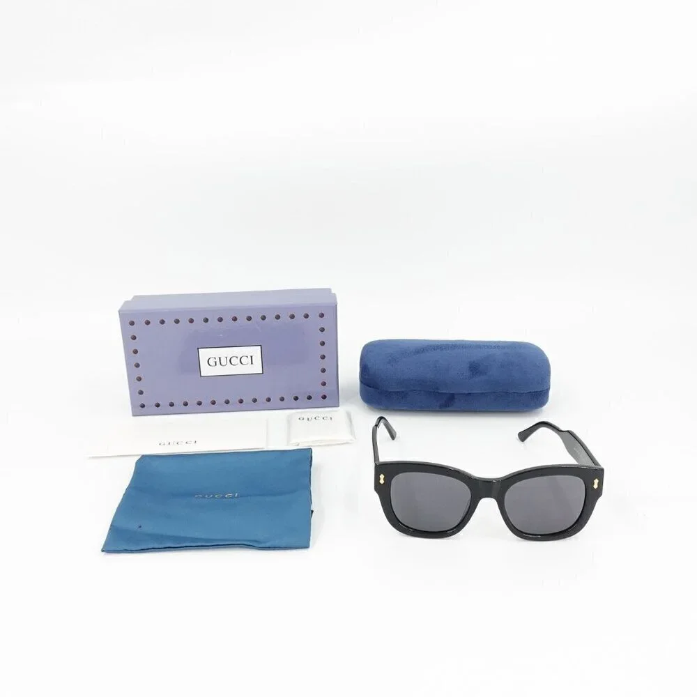 Gucci GG1110 Square Sunglasses Black Gray OS